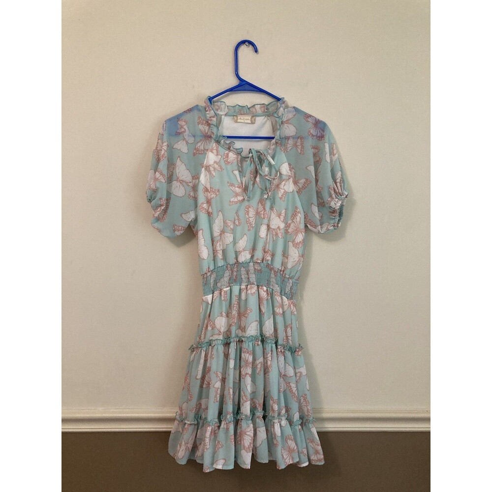 Altard State Dress Tiered SMALL Bubble Sleeve